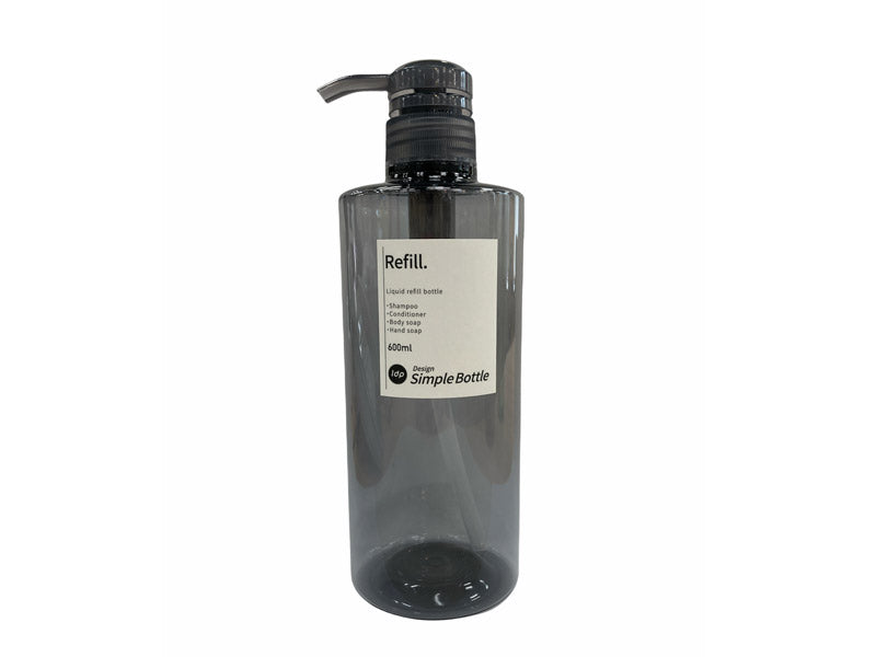 1DP Normal Pump Bottle 600ml Round Gray