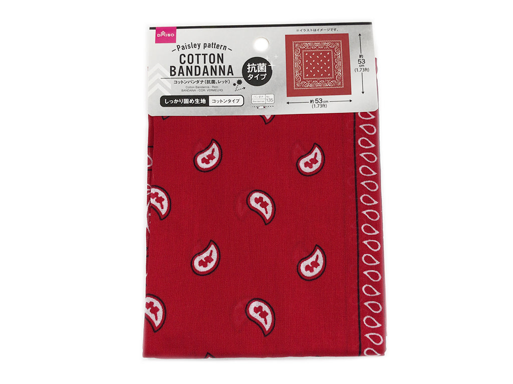 Cotton Bandanna Red – DAISO SINGAPORE