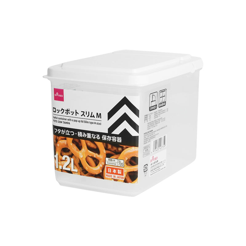 Useful Container with a Pop Up Lid Slim Type M Size
