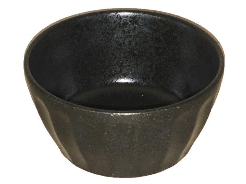 Tachigiku shape small bowl Black Bizen 7.7x7.7x3.9cm