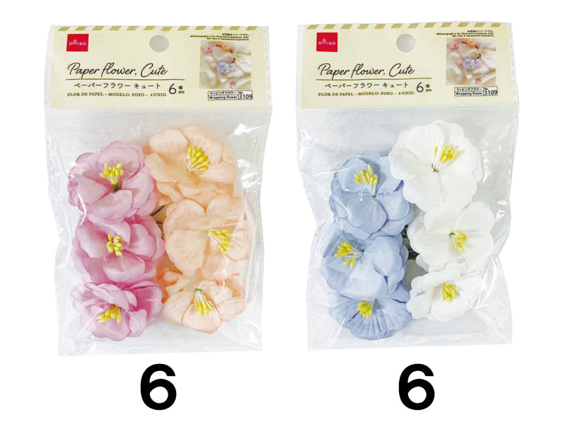 Paper flower  Cute 6pcs